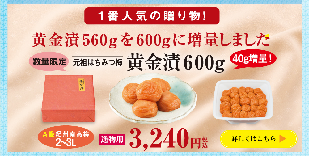  黄金漬 600g （サイズ2L～3L） ご進物用